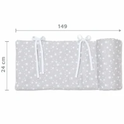 Nestchen aus Piqué für Beistellbett Original - Sterne Weiß - Perlgrau - Kollektion 2024
