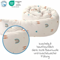 Nestchen-Rolle Jersey schützt im Kinderbett und im Laufgitter 165 cm - Rainbow - Ecru - Kollektion 2024