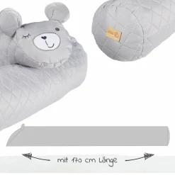 Nestchenschlange für Kinderbetten 170 cm - Roba Style Sammy - Silbergrau