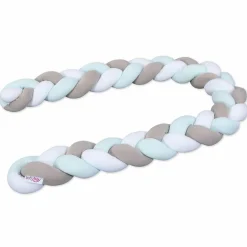 Nestchenschlange geflochten für Kinderbetten 200 cm - Weiß - Beige - Aqua - Kollektion 2024
