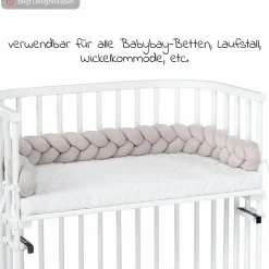 Nestchenschlange geflochten für alle Babybay Beistellbetten 180 cm - Beige - Kollektion 2024