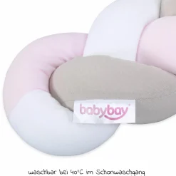Nestchenschlange geflochten für alle Babybay Beistellbetten 180 cm - Weiß - Beige - Rosé - Kollektion 2024