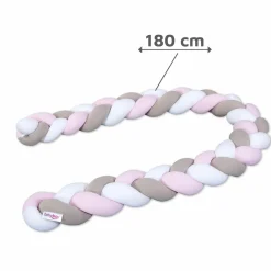 Nestchenschlange geflochten für alle Babybay Beistellbetten 180 cm - Weiß - Beige - Rosé - Kollektion 2024
