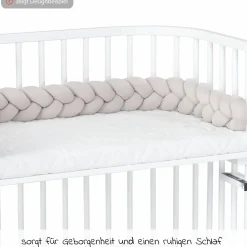 Nestchenschlange geflochten für Kinderbetten 200 cm - Beige - Kollektion 2024