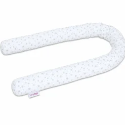 Nestchenschlange Piqué für alle Babybay Beistellbetten 180 cm - Sterne Perlgrau - Weiß - Kollektion 2024