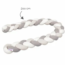 Nestschenschlange geflochten für Kinderbetten 200 cm - Ivory - Beige - Creme - Kollektion 2024