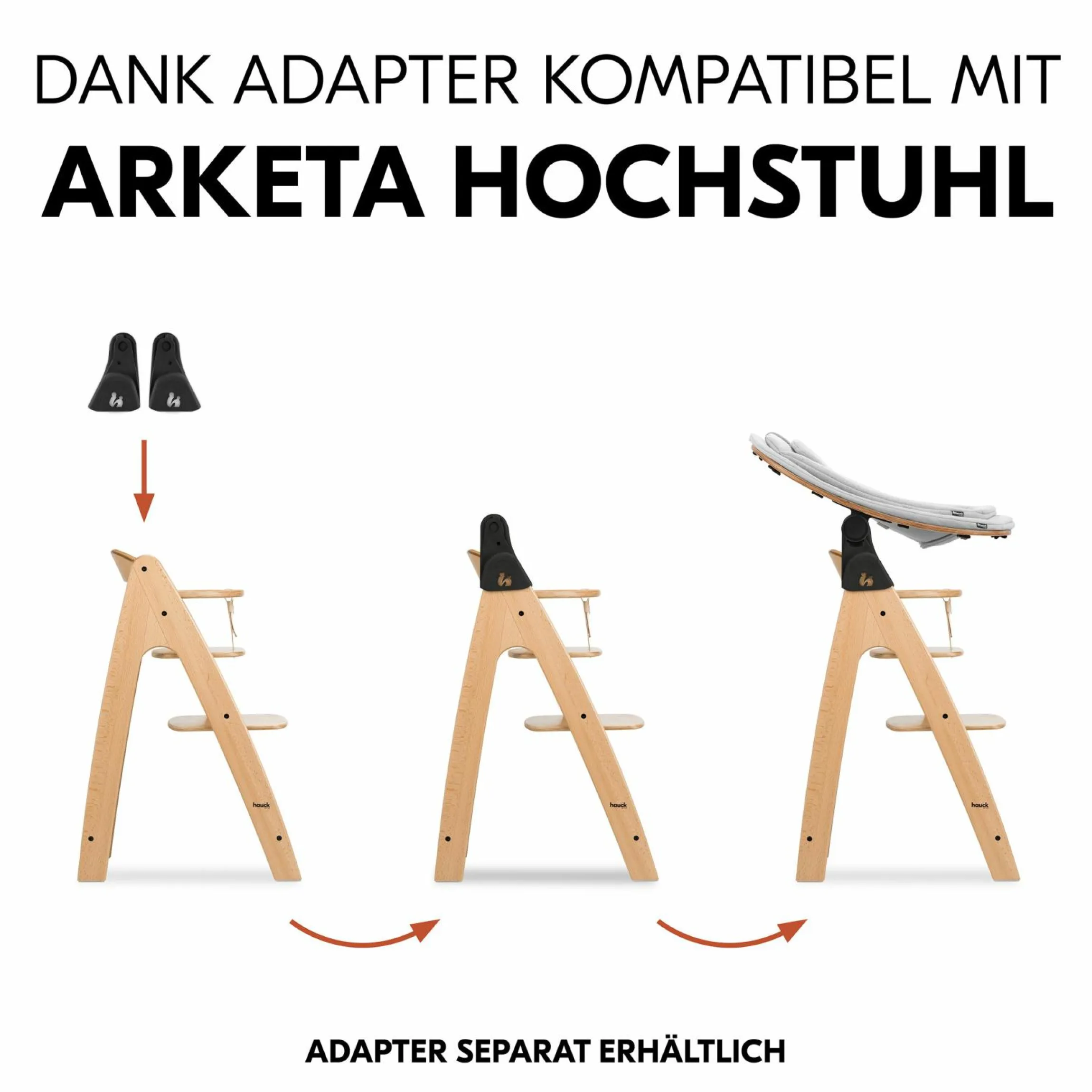 Neugeborenenaufsatz & Wippe Highchair Bouncer Eco - für Alpha, Beta & Arketa Hochstuhl - Light Grey