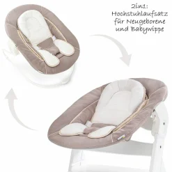 Neugeborenenaufsatz & Wippe für Alpha Hochstuhl - Bouncer 2in1 - Stretch Beige