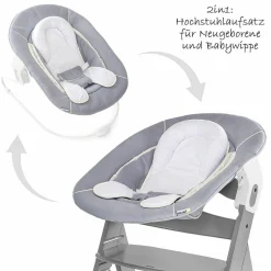 Neugeborenenaufsatz & Wippe für Alpha Hochstuhl - Bouncer 2in1 - Stretch Grey