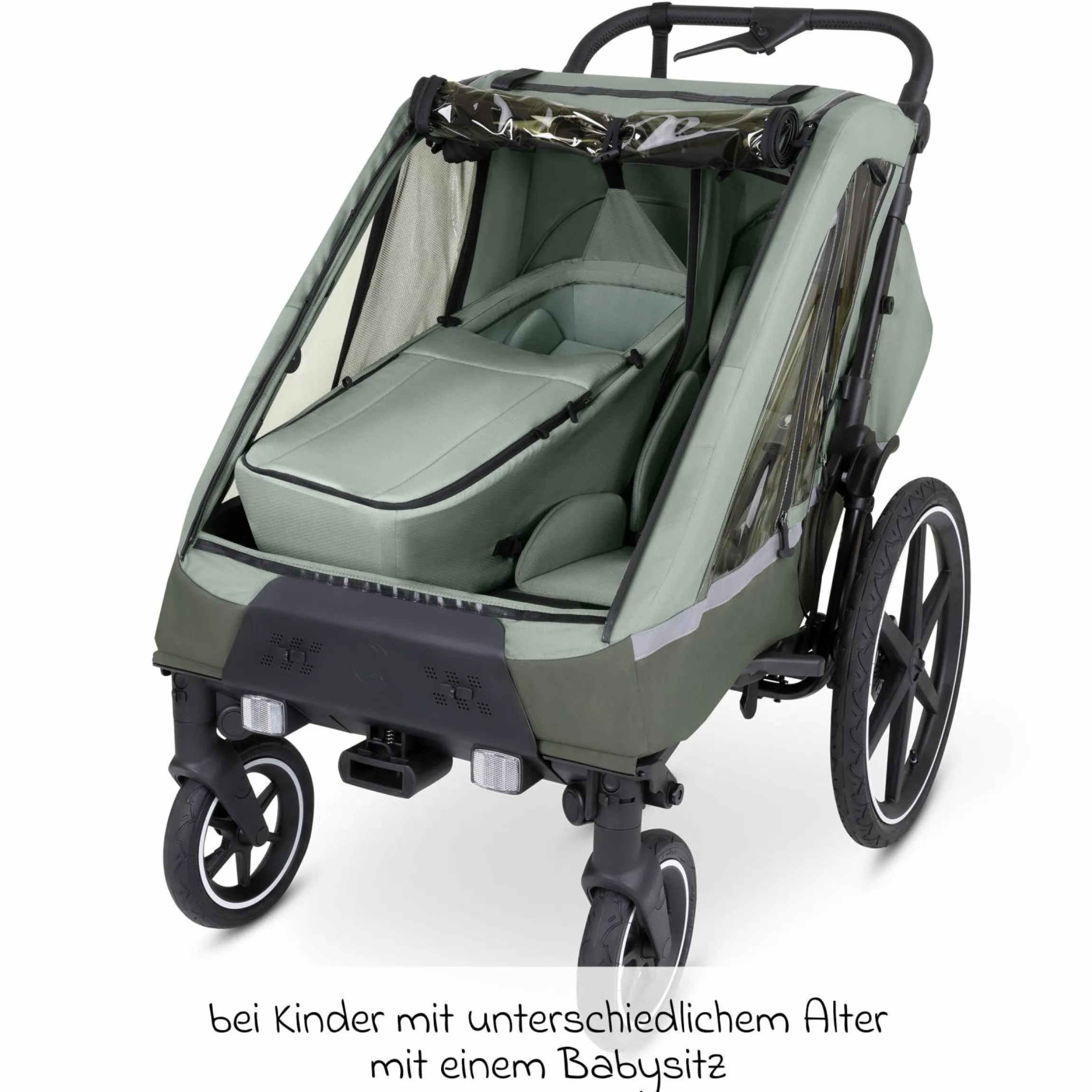 Neugeboreneneinsatz für Fahrradanhänger Tour - Olive - Kollektion 2025
