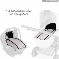 Neugeborenen-Fußsack für Babyschale Tulip und Babywanne - Black - Kollektion 2025