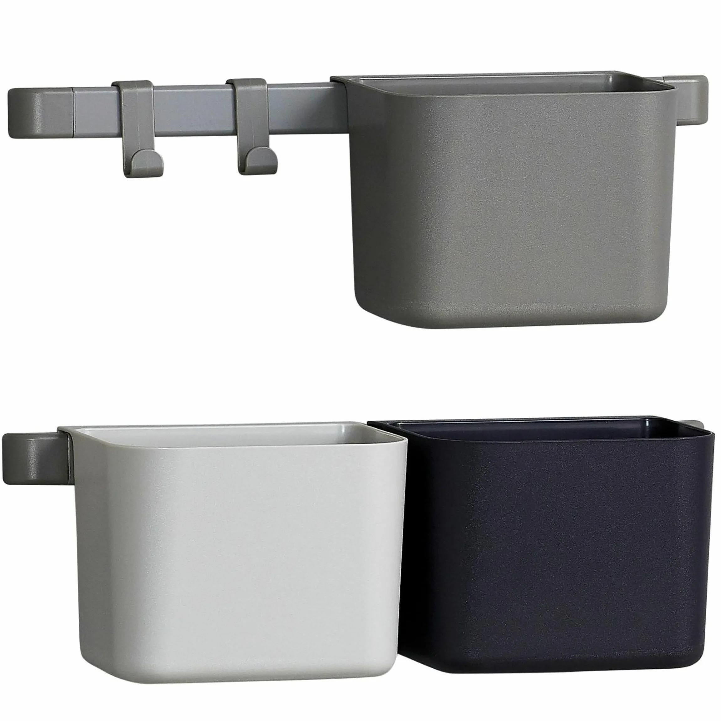 Organisationselemente 3 er Pack mit 2 kurzen Schienen - Dusty Grey