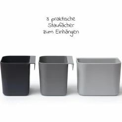Organisationselemente 3 er Pack mit 2 kurzen Schienen - Dusty Grey