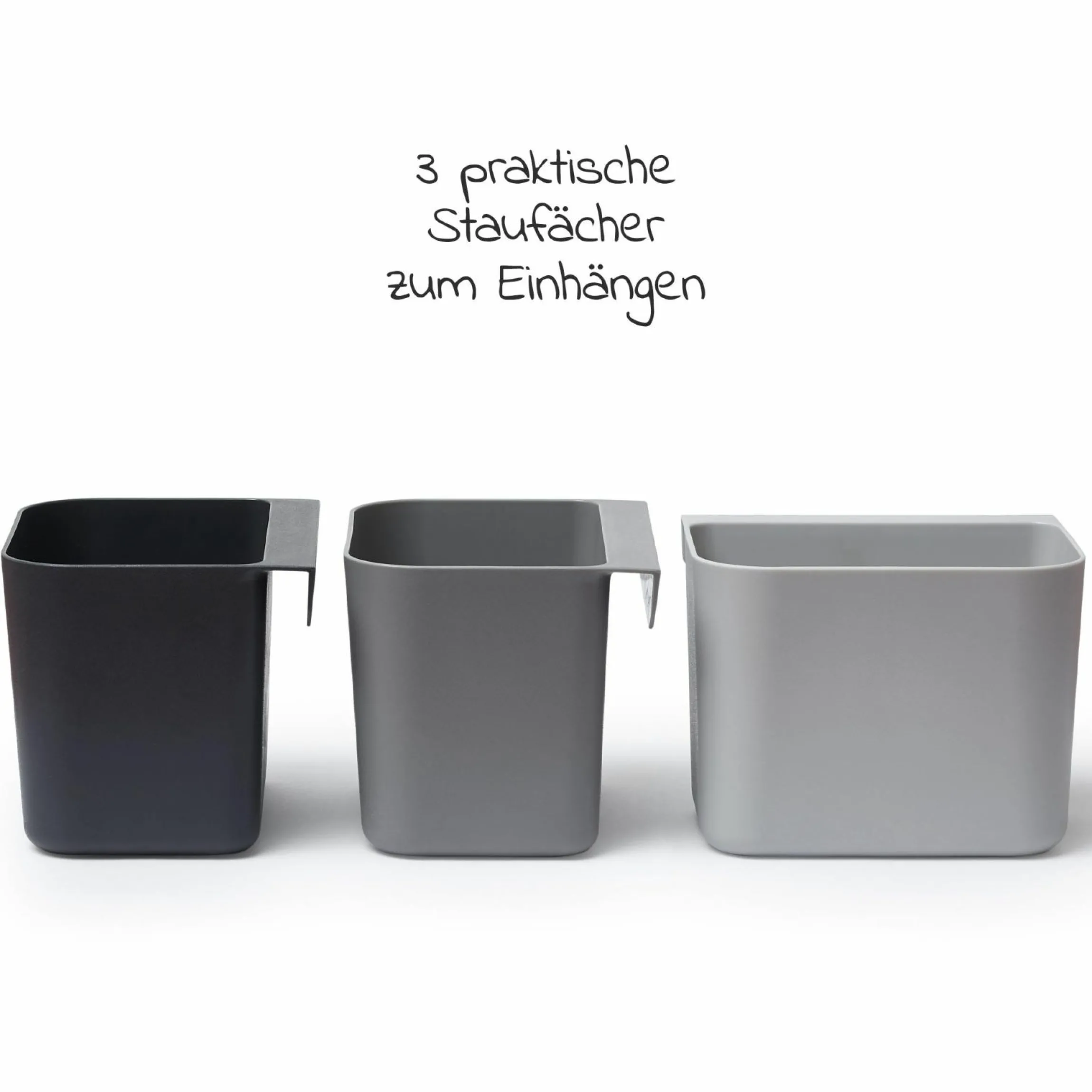 Organisationselemente 3 er Pack mit 2 kurzen Schienen - Dusty Grey