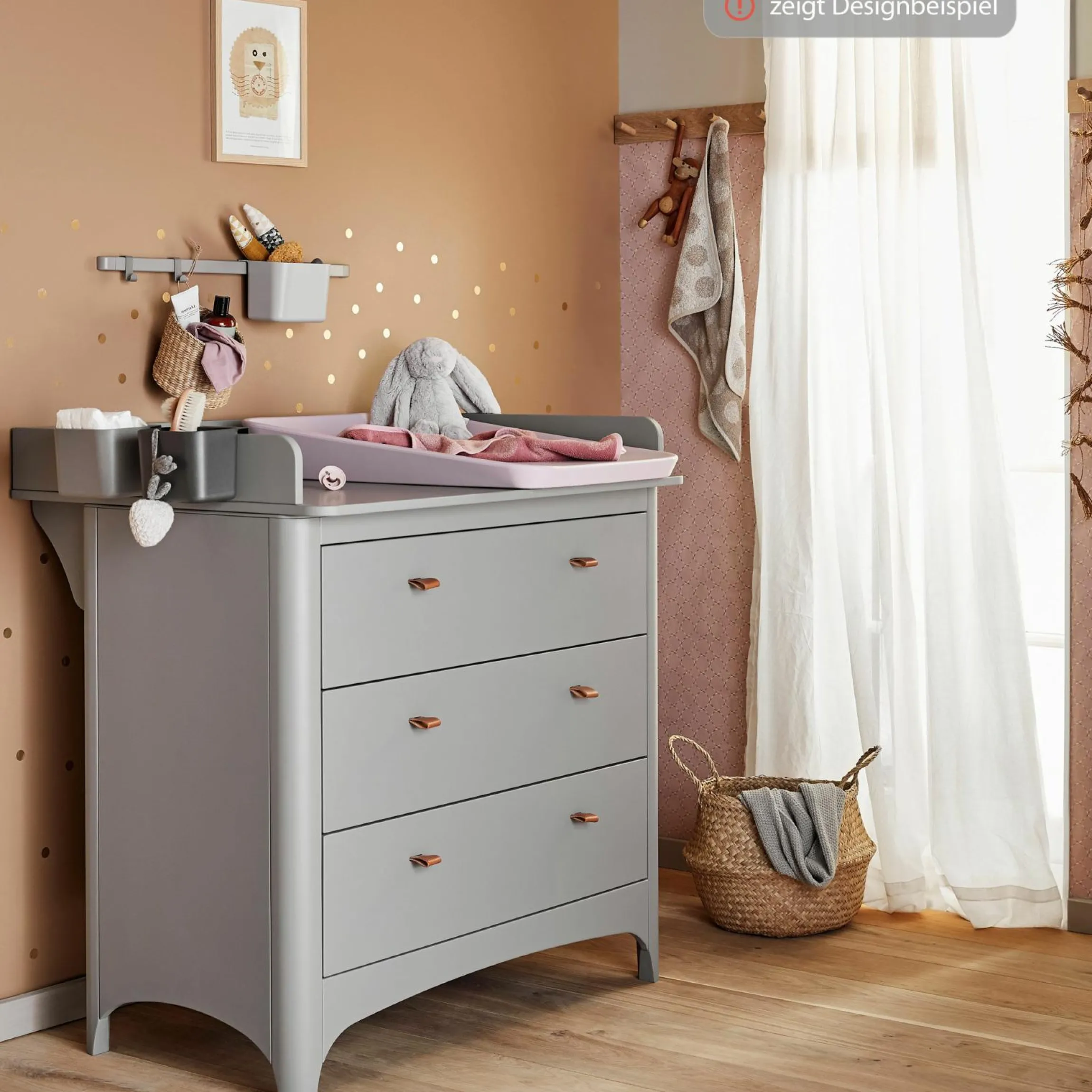Organisationselemente 3 er Pack mit 2 kurzen Schienen - Dusty Grey