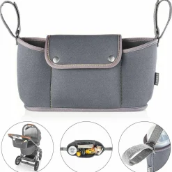 Organizer Neopren für Kinderwagen und Buggy - Dunkelgrau
