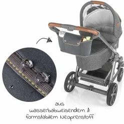 Organizer Neopren für Kinderwagen und Buggy - Dunkelgrau