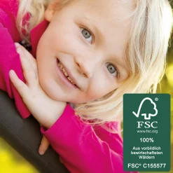 Outdoor Kinder-Doppelliege für 2 Kinder mit Textildach & 2 Textilauflagen - Little Stars - Grau