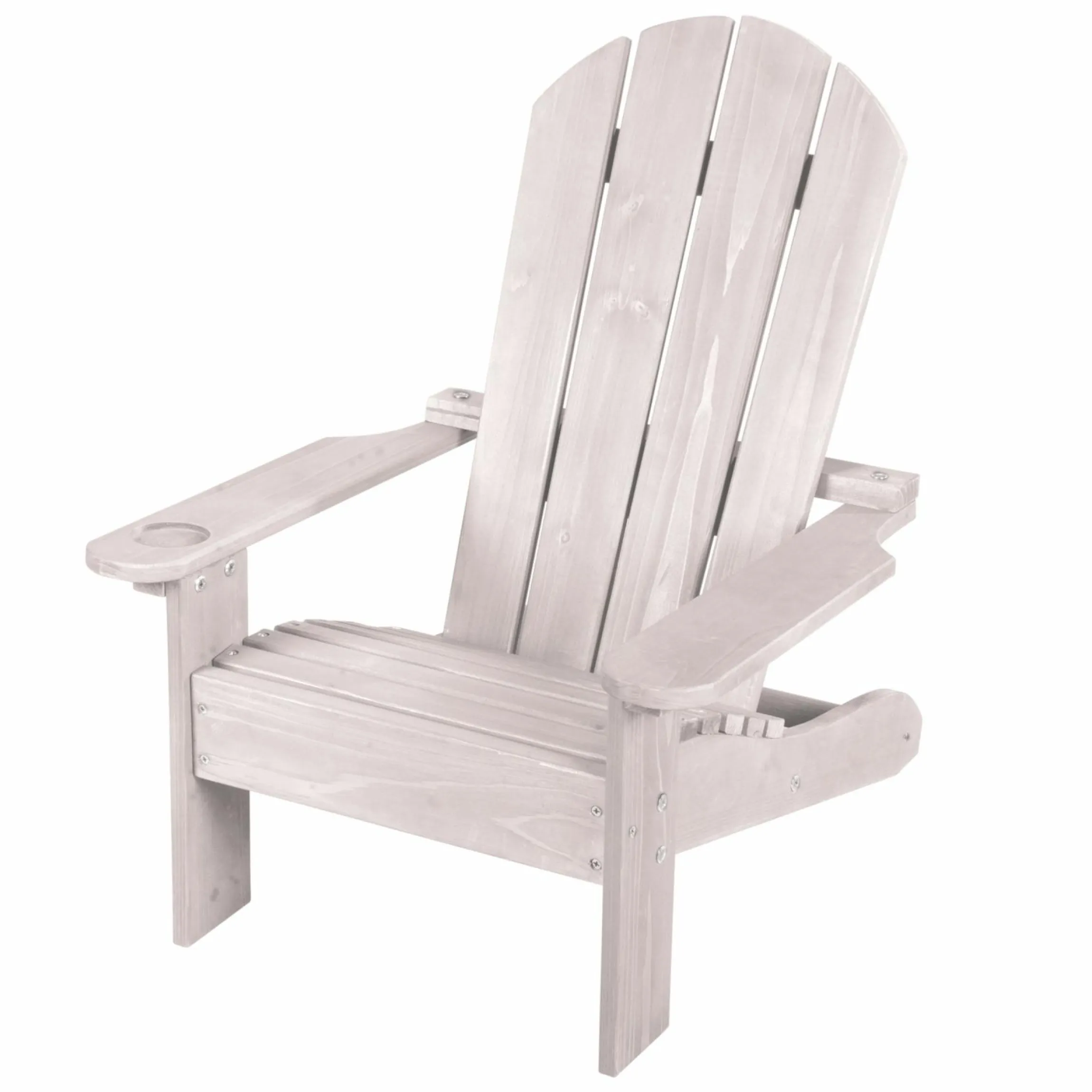 Outdoor Kinderstuhl Deck Chair mit Armlehne & Getränkehalterung - Grau