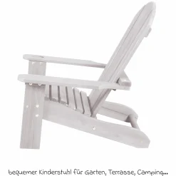 Outdoor Kinderstuhl Deck Chair mit Armlehne & Getränkehalterung - Grau