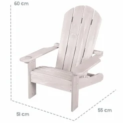 Outdoor Kinderstuhl Deck Chair mit Armlehne & Getränkehalterung - Grau