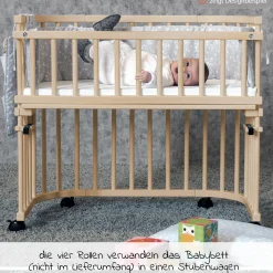 Parkett-Rollensatz inkl. Befestigungshülste passend für alle Babybay Betten - Schwarz - Kollektion 2024