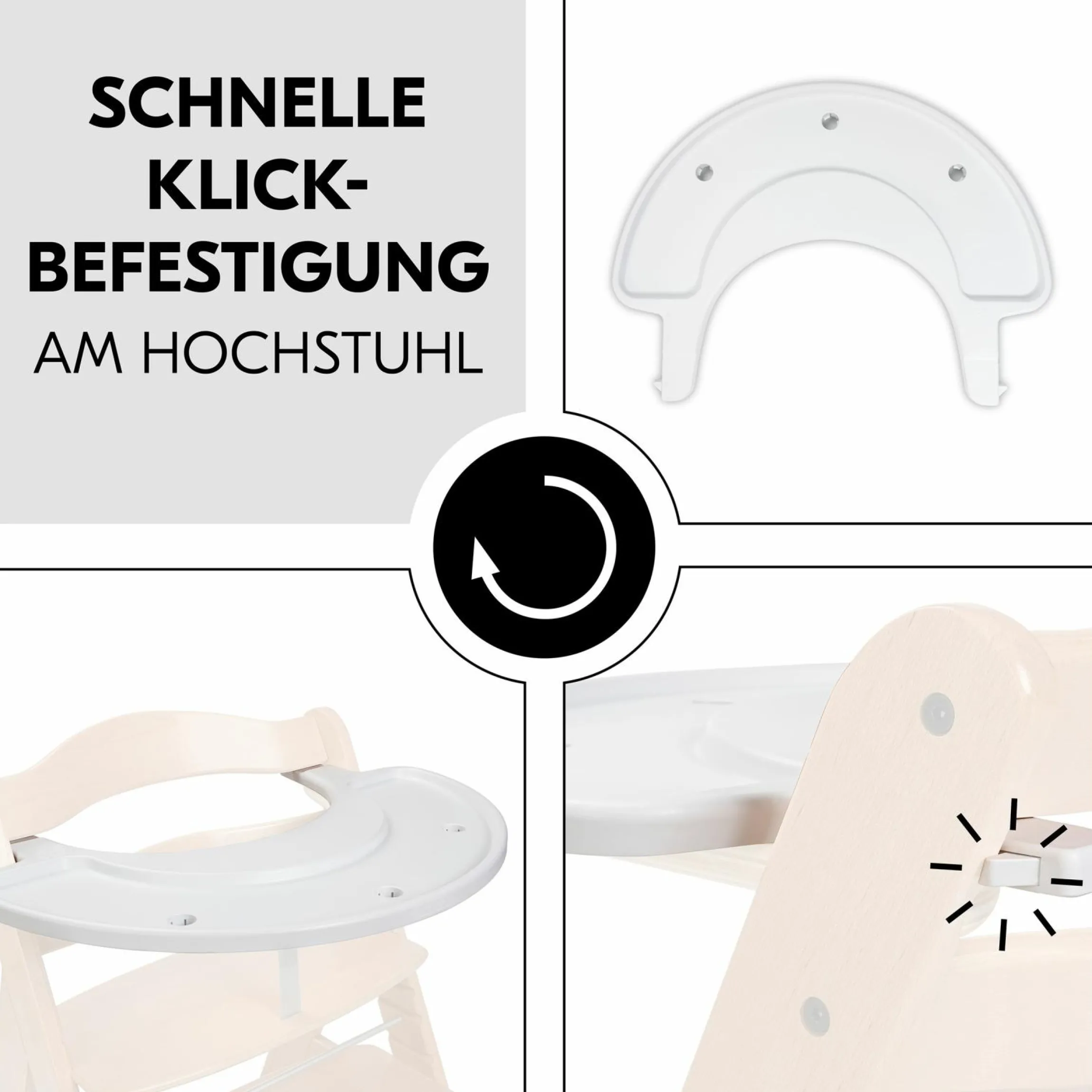 Play Tray Set Music (inkl. Basis) - Xylophon Music-Spielzeug Zebra - für Hochstuhl Alpha & Beta