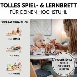 Play Tray Set Music (inkl. Basis) - Xylophon Music-Spielzeug Zebra - für Hochstuhl Alpha & Beta