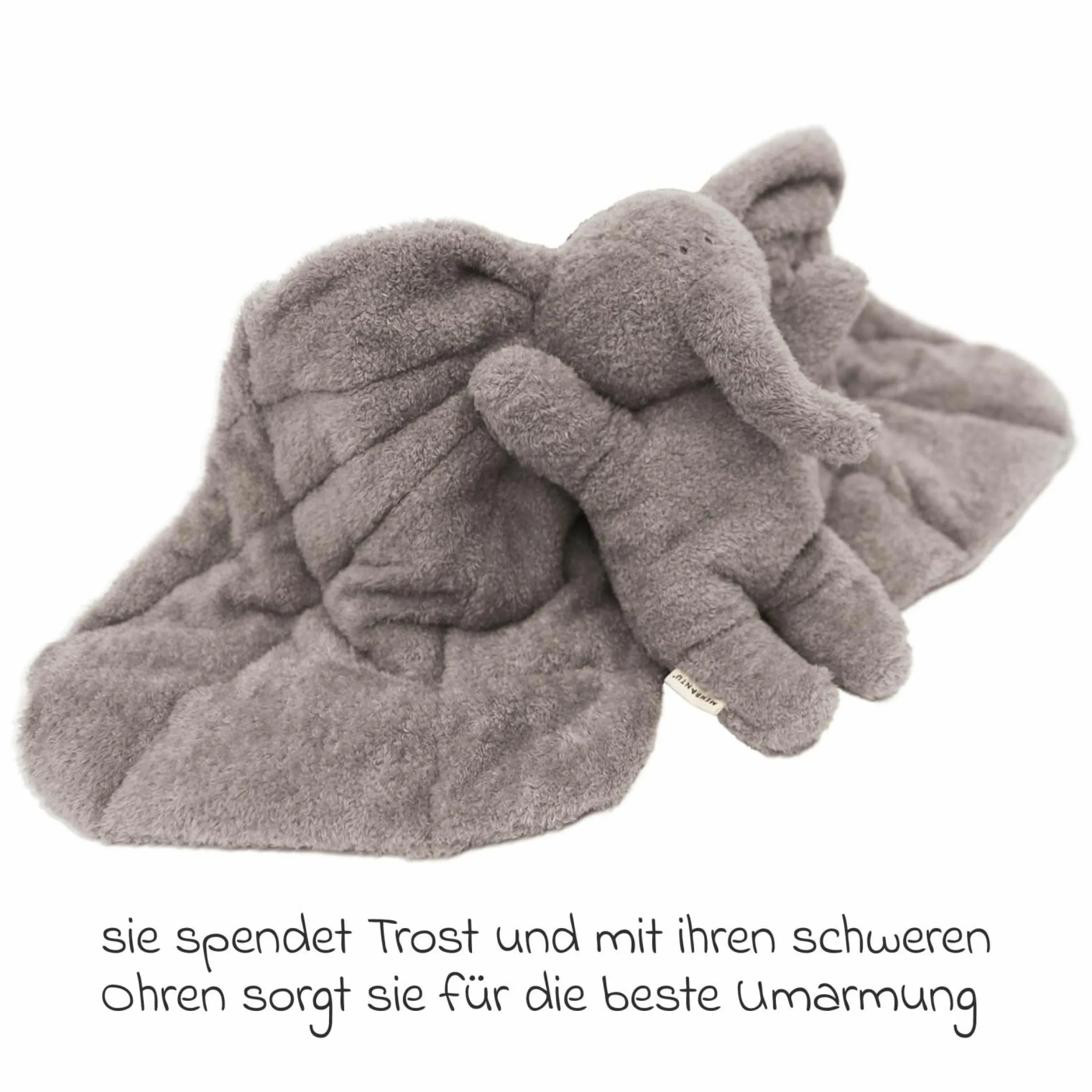 Plüschtier Magma aus Bio-Baumwolle mit Gewicht inkl. Leinsamensäckchen - Grey