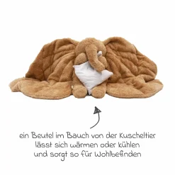 Plüschtier Magma aus Bio-Baumwolle mit Gewicht inkl. Leinsamensäckchen - Brown