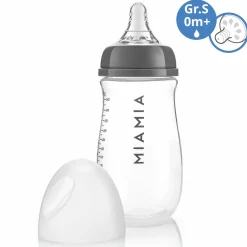 PP-Flasche 260 ml mit Silikon-Trinksauger Gr.S - Grau