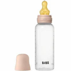 PP-Flasche Baby Bottle Round 270 ml + Latex Trinksauger mittlerer Nahrungsfluss - Blush