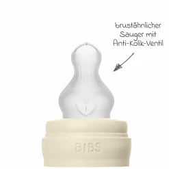PP-Flasche Baby Bottle Round 150 ml + Silikon Trinksauger langsamer Nahrungsfluss - Ivory