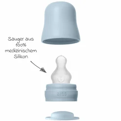 PP-Flasche Baby Bottle Round 150 ml + Silikon Trinksauger langsamer Nahrungsfluss - Baby Blue