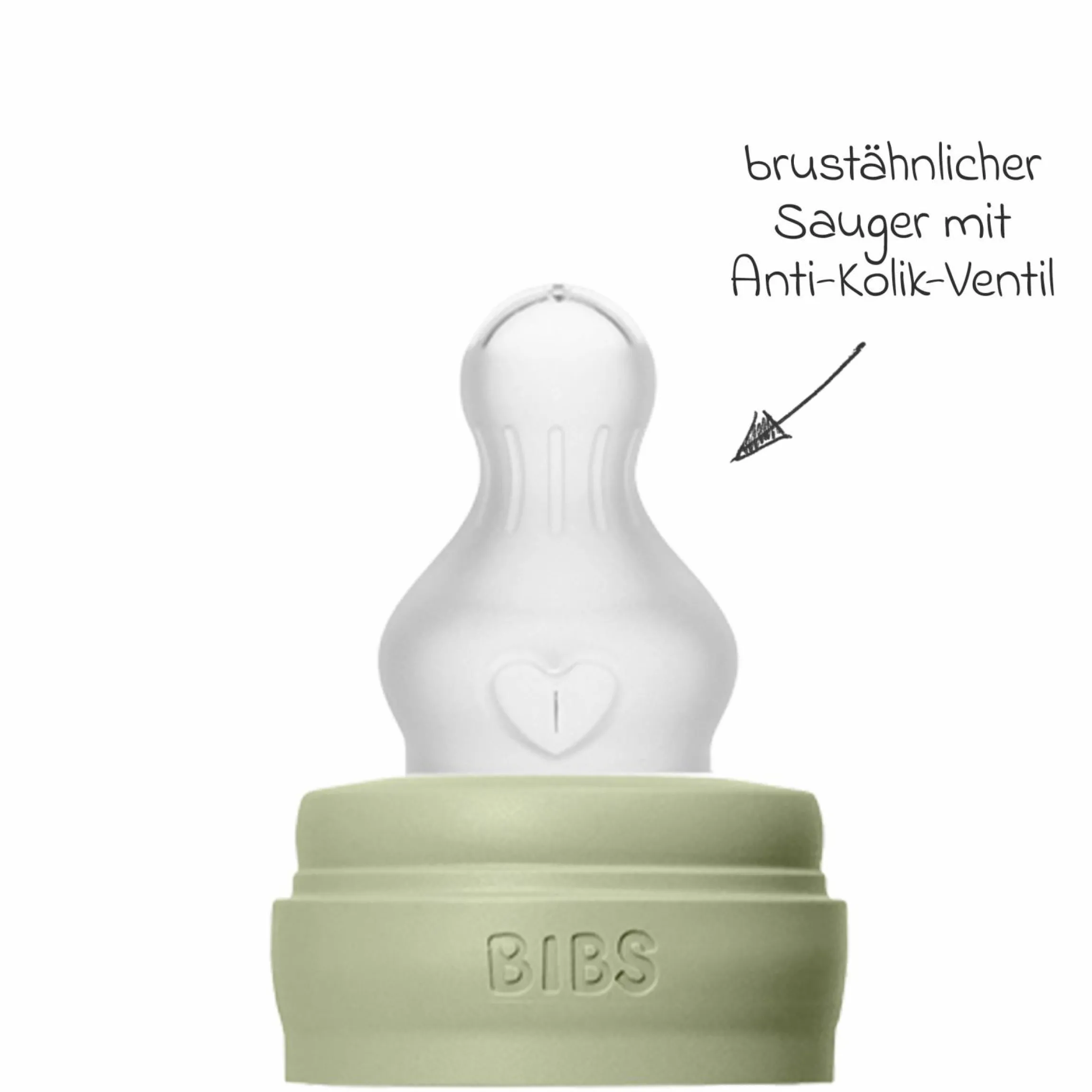 PP-Flasche Baby Bottle Round 150 ml + Silikon Trinksauger langsamer Nahrungsfluss - Sage