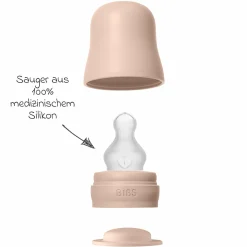 PP-Flasche Baby Bottle Round 270 ml + Silikon Trinksauger mittlerer Nahrungsfluss - Blush