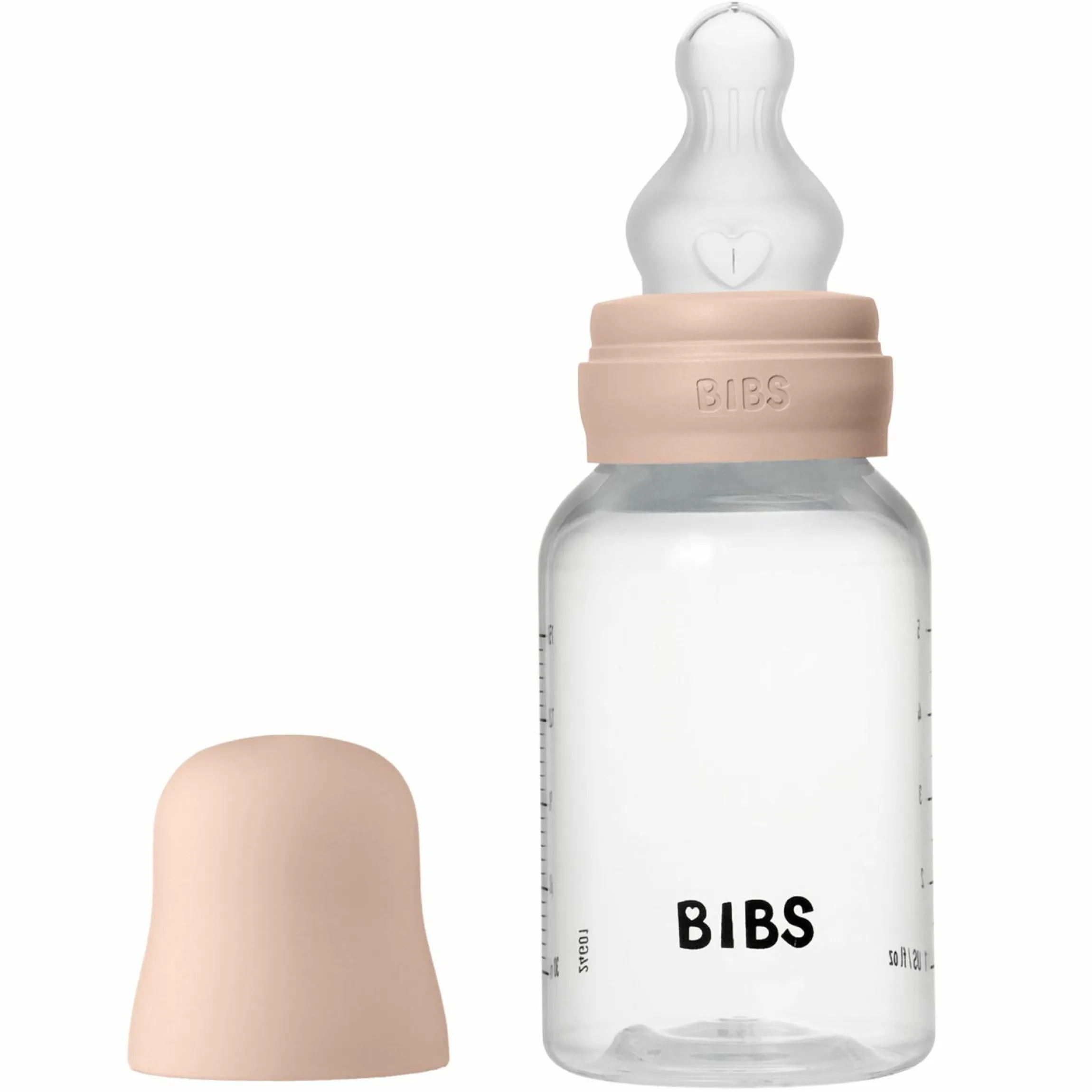 PP-Flasche Baby Bottle Round 150 ml + Silikon Trinksauger langsamer Nahrungsfluss - Blush