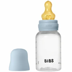 PP-Flasche Baby Bottle Round 150 ml + Latex Trinksauger langsamer Nahrungsfluss - Baby Blue