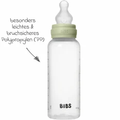 PP-Flasche Baby Bottle Round 270 ml + Silikon Trinksauger mittlerer Nahrungsfluss - Sage