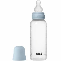 PP-Flasche Baby Bottle Round 270 ml + Silikon Trinksauger mittlerer Nahrungsfluss - Baby Blue