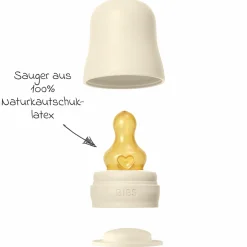 PP-Flasche Baby Bottle Round 270 ml + Latex Trinksauger mittlerer Nahrungsfluss - Ivory