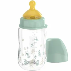 PP-Flasche Cherry Green 260 ml + Latex-Trinksauger mittlerer Nahrungsfluss - Grün