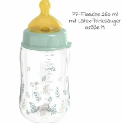 PP-Flasche Cherry Green 260 ml + Latex-Trinksauger mittlerer Nahrungsfluss - Grün