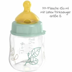 PP-Flasche Cherry Green 150 ml + Latex-Trinksauger langsamer Nahrungsfluss - Grün