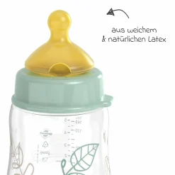PP-Flasche Cherry Green 150 ml + Latex-Trinksauger langsamer Nahrungsfluss - Grün
