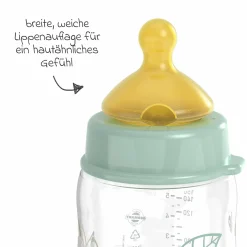 PP-Flasche Cherry Green 150 ml + Latex-Trinksauger langsamer Nahrungsfluss - Grün