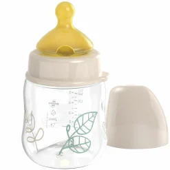 PP-Flasche Cherry Green 150 ml + Latex-Trinksauger langsamer Nahrungsfluss - Beige