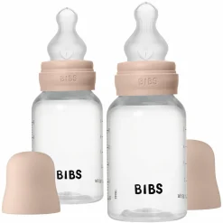 PP-Flasche 2er Pack Baby Bottle Round 150 ml + Silikon-Trinksauger - Blush