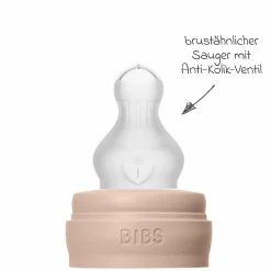 PP-Flasche 2er Pack Baby Bottle Round 150 ml + Silikon-Trinksauger - Blush