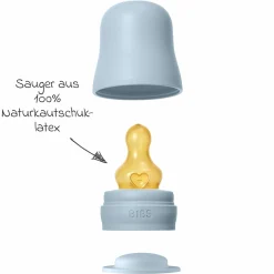 PP-Flasche 2er Pack Baby Bottle Round 270 ml + Latex-Trinksauger - Baby Blue